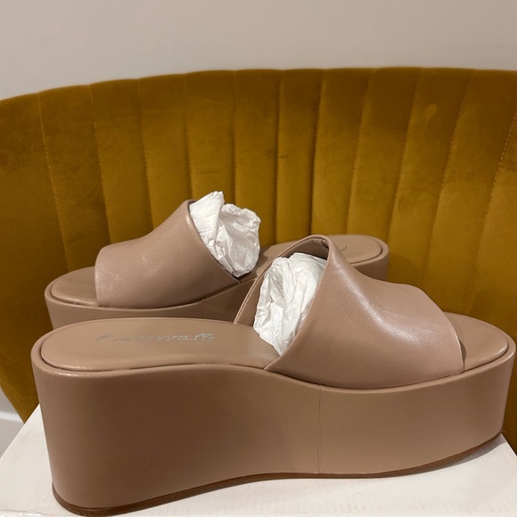 Genuine Leather Platform Slides - Picture 2 of 3